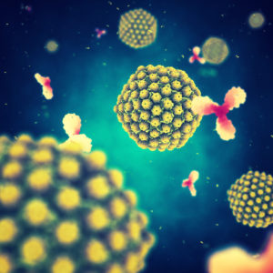 Green and yellow adenovirus particles